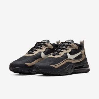 Nike Air Max 270 React - Férfi Utcai Cipő - Fekete/Khaki/Metal Arany /